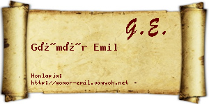 Gömör Emil névjegykártya